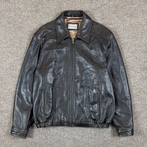 Reilly Olmes Brown Leather Bomber Jacket Men’s XL Full Zip Patina Buttery Soft